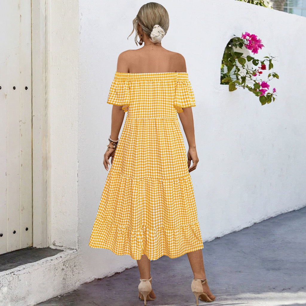 Sunny Yellow Gingham Maxi Skirt