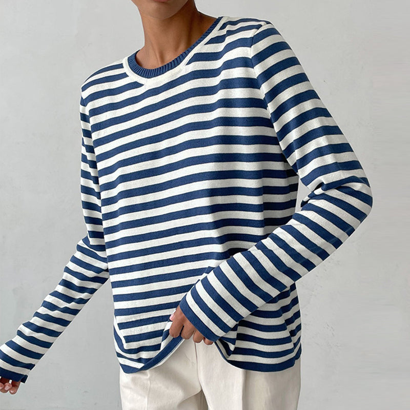 Cozy Cascade Striped Pullover