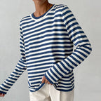 Cozy Cascade Striped Pullover