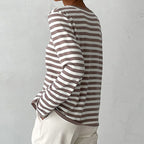 Cozy Cascade Striped Pullover