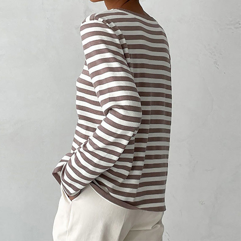 Cozy Cascade Striped Pullover