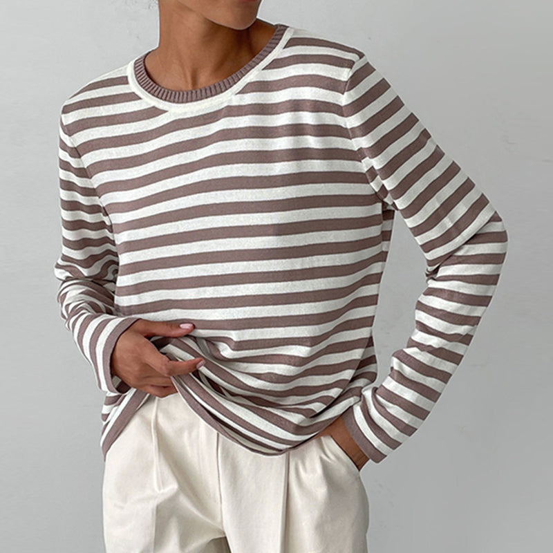 Cozy Cascade Striped Pullover
