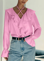 Valencia Chic Ruffle Halter Blouse
