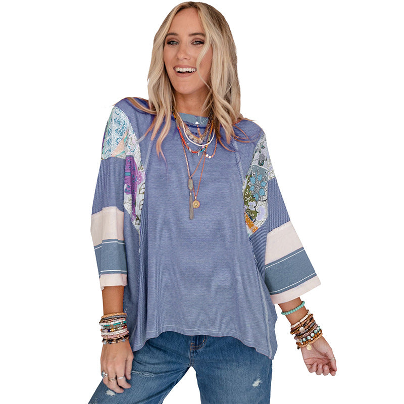 Handcrafted Batwing Patchwork Blouse
