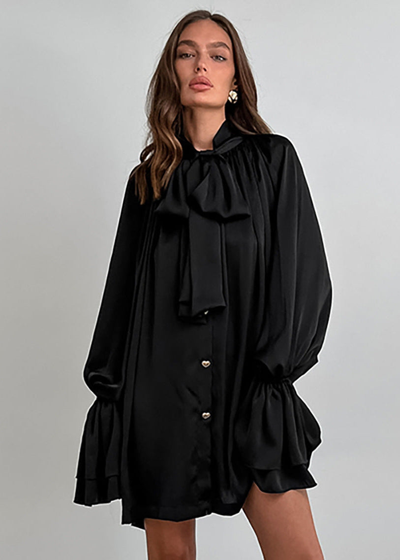 Elegant Tie Neck Blouse Dress