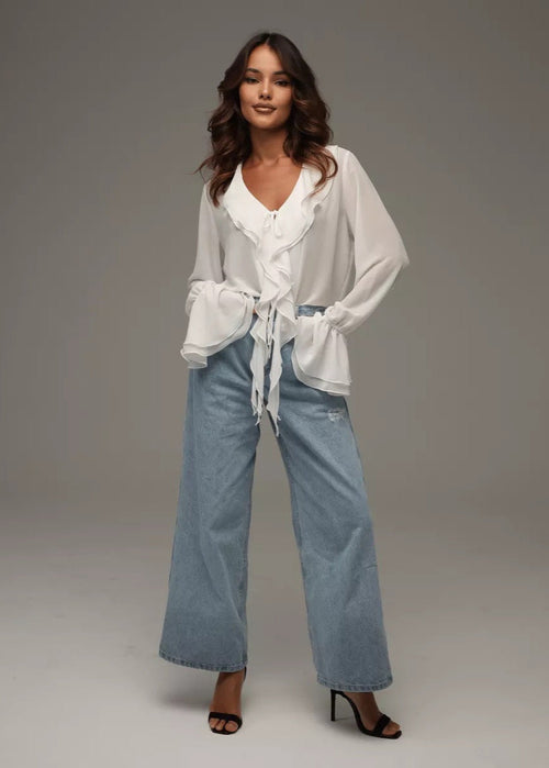 Airy Ruffled Chiffon Blouse
