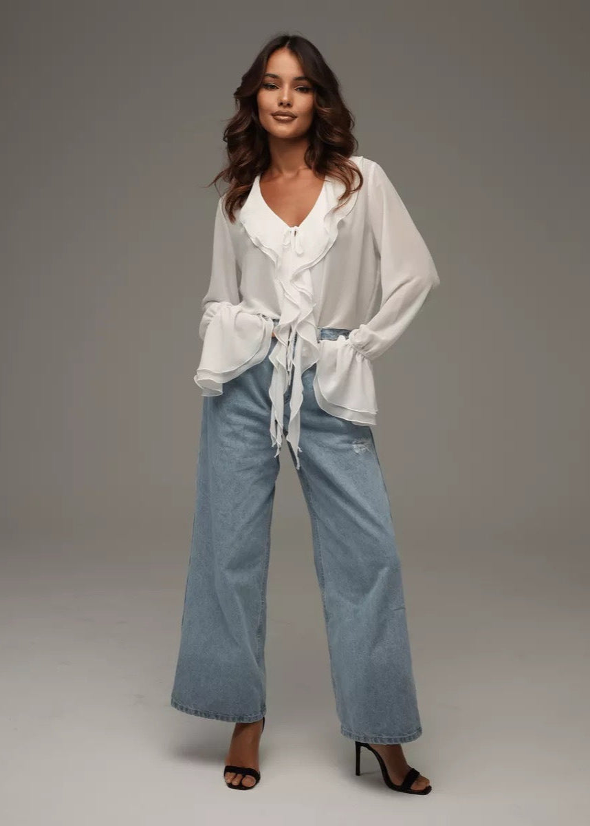 Airy Ruffled Chiffon Blouse