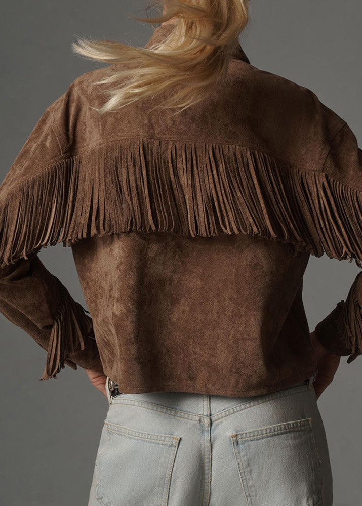 Chic Western Suede Fringe Jacket