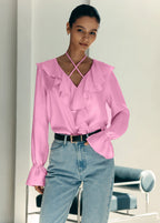 Valencia Chic Ruffle Halter Blouse