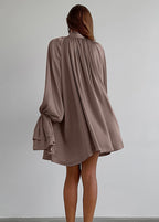 Elegant Tie Neck Blouse Dress
