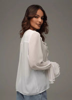 Airy Ruffled Chiffon Blouse