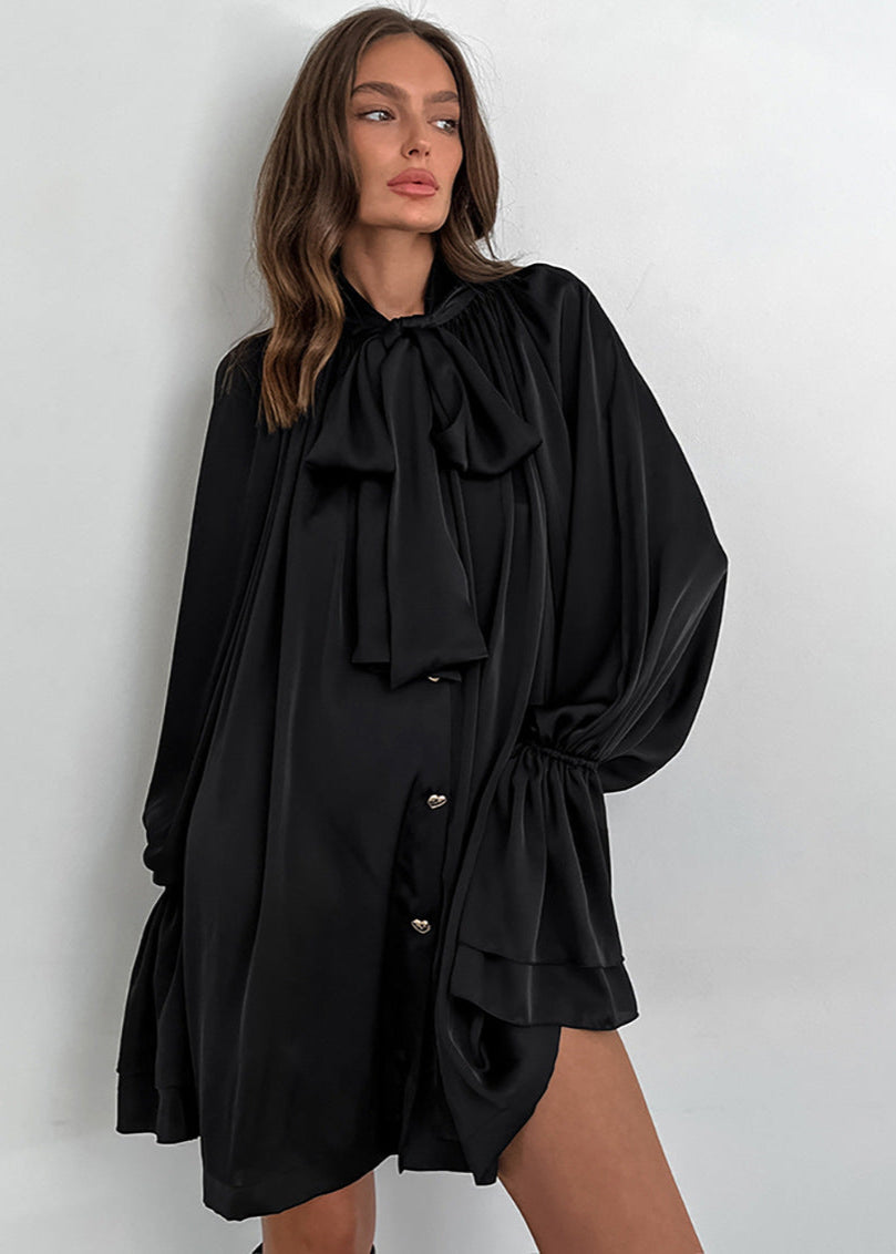 Elegant Tie Neck Blouse Dress