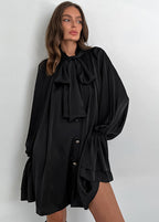 Elegant Tie Neck Blouse Dress