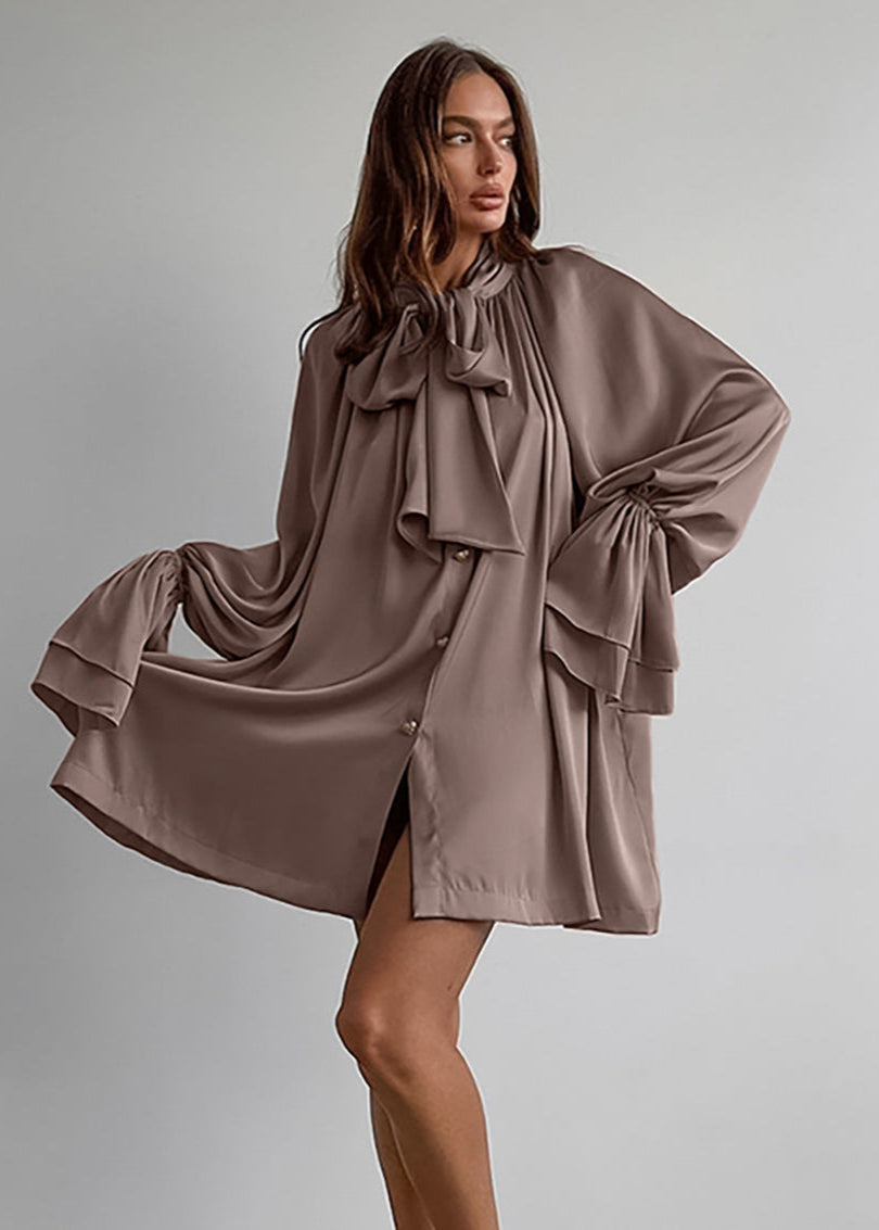 Elegant Tie Neck Blouse Dress