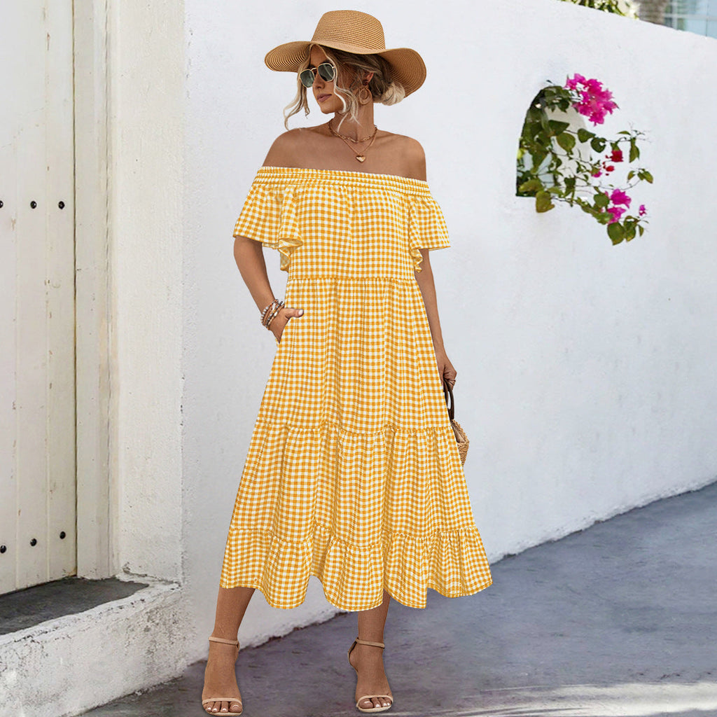 Sunny Yellow Gingham Maxi Skirt