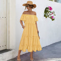 Sunny Yellow Gingham Maxi Skirt