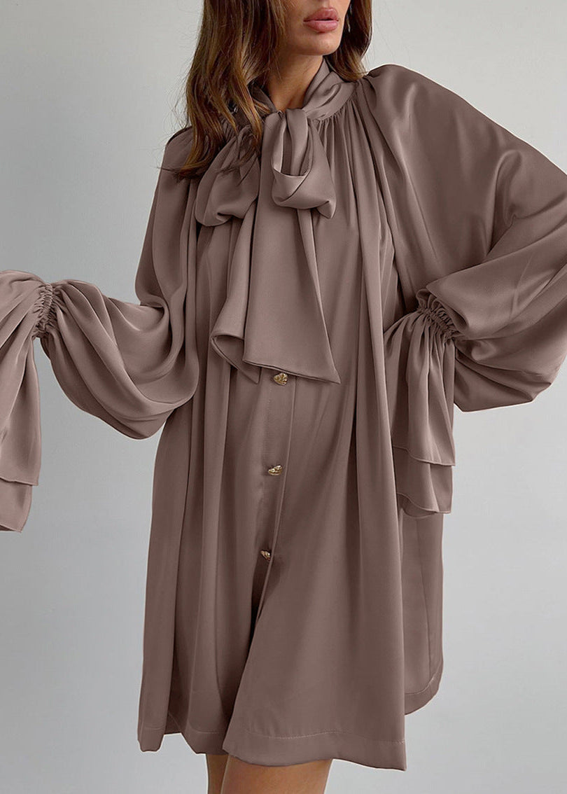 Elegant Tie Neck Blouse Dress