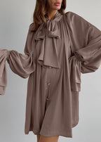 Elegant Tie Neck Blouse Dress