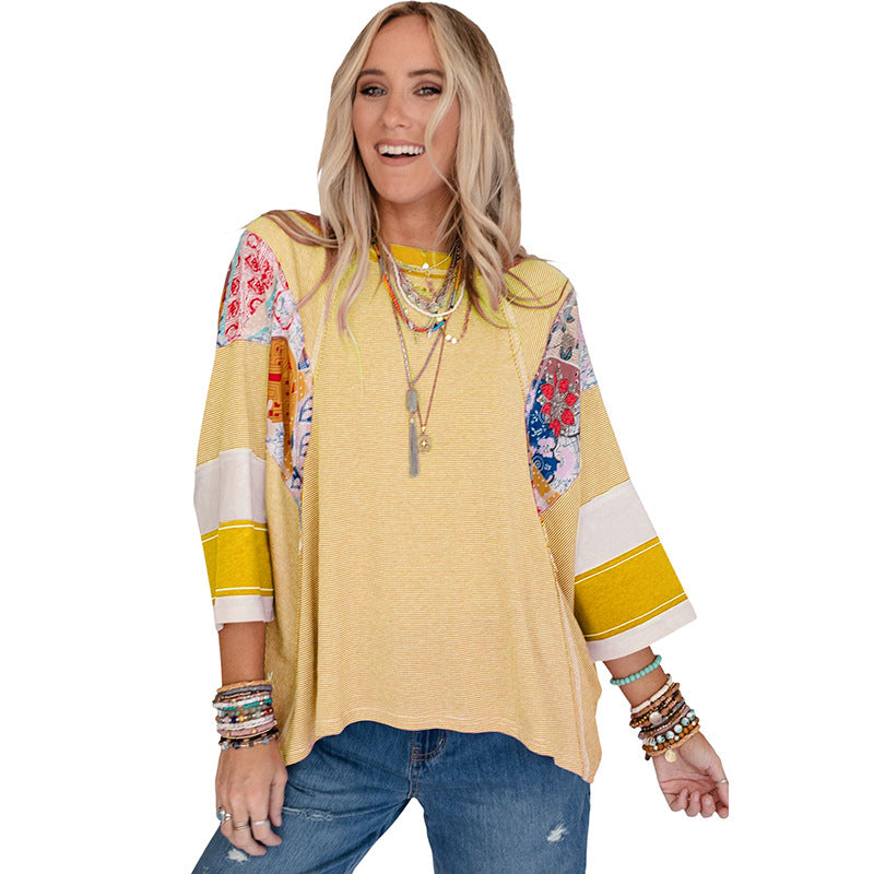 Handcrafted Batwing Patchwork Blouse