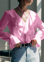 Valencia Chic Ruffle Halter Blouse