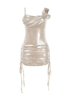 Date Night Satin Ruched Mini Dress