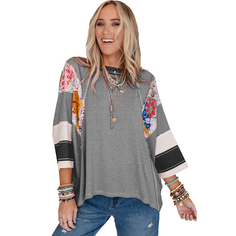 Handcrafted Batwing Patchwork Blouse