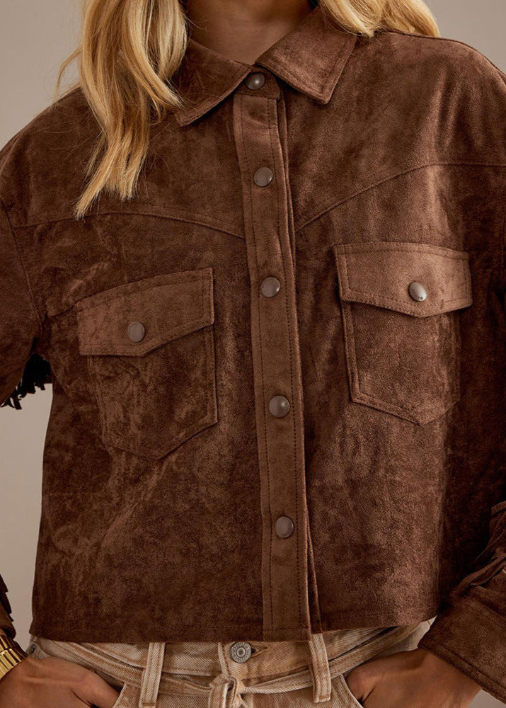 Chic Western Suede Fringe Jacket