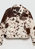 Cozy Western Cow Print Faux Fur Jacket
