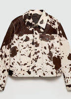 Cozy Western Cow Print Faux Fur Jacket
