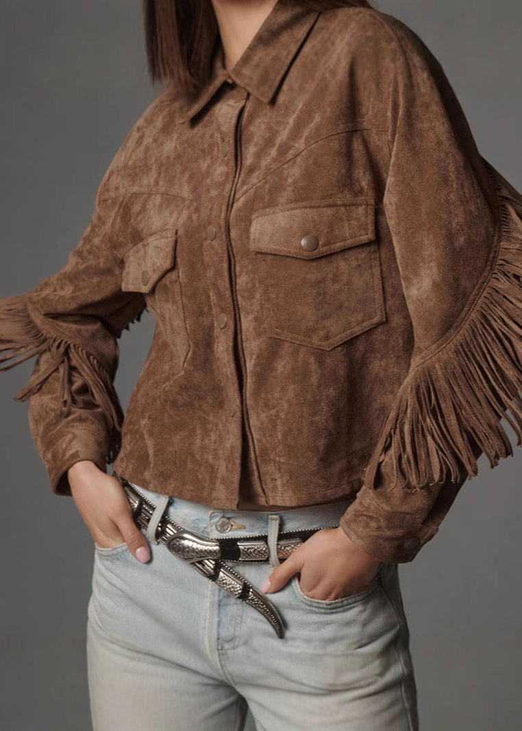 Chic Western Suede Fringe Jacket