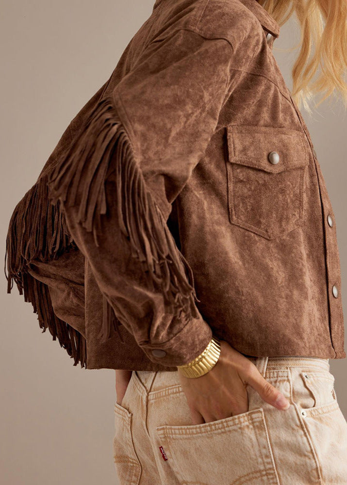 Chic Western Suede Fringe Jacket