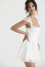 Chic Lace A Line Mini Dress
