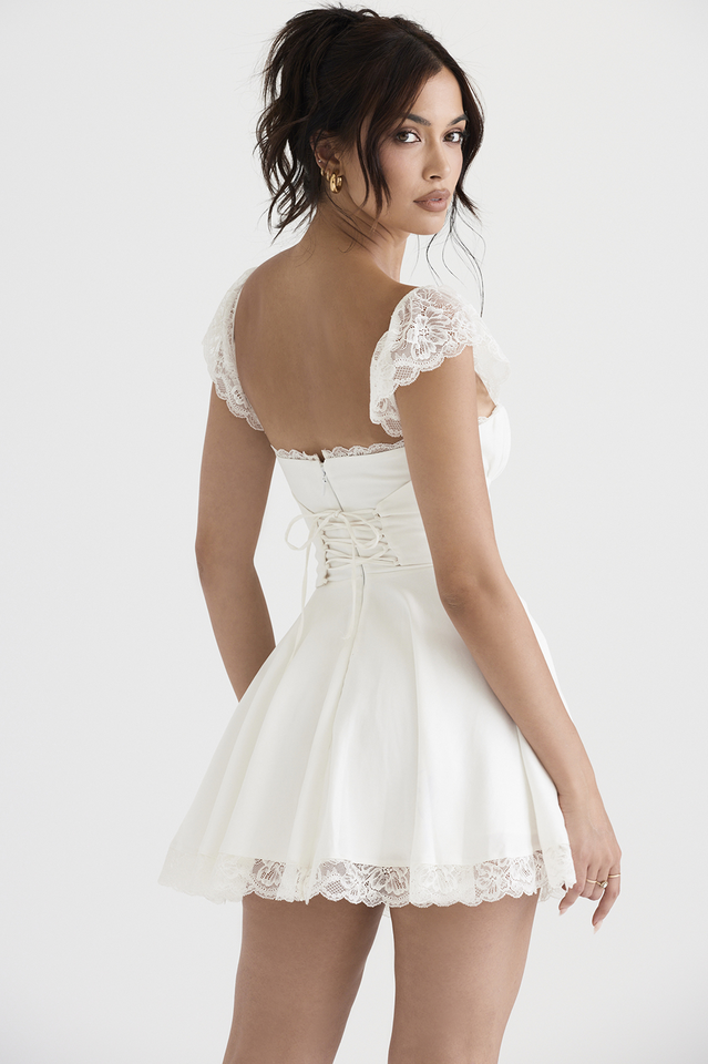 Chic Lace A Line Mini Dress