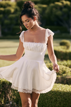 Chic Lace A Line Mini Dress