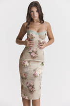 Elegant Vintage Floral Midi Dress