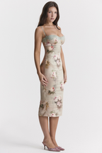 Elegant Vintage Floral Midi Dress