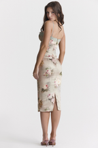 Elegant Vintage Floral Midi Dress