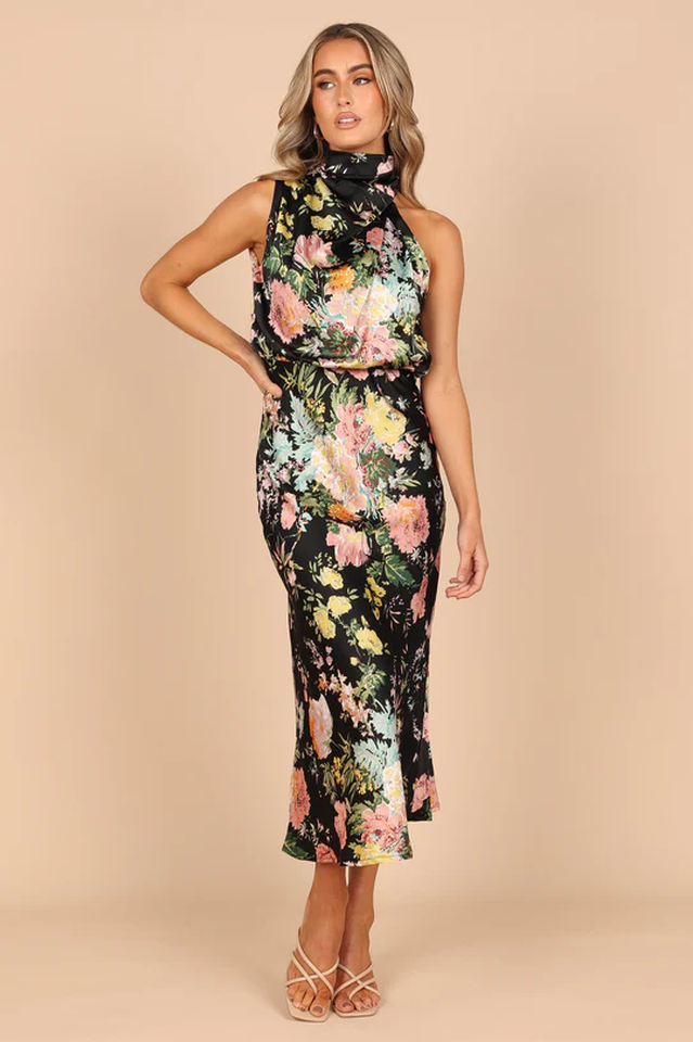 Chic Halter Neck Midi Dress