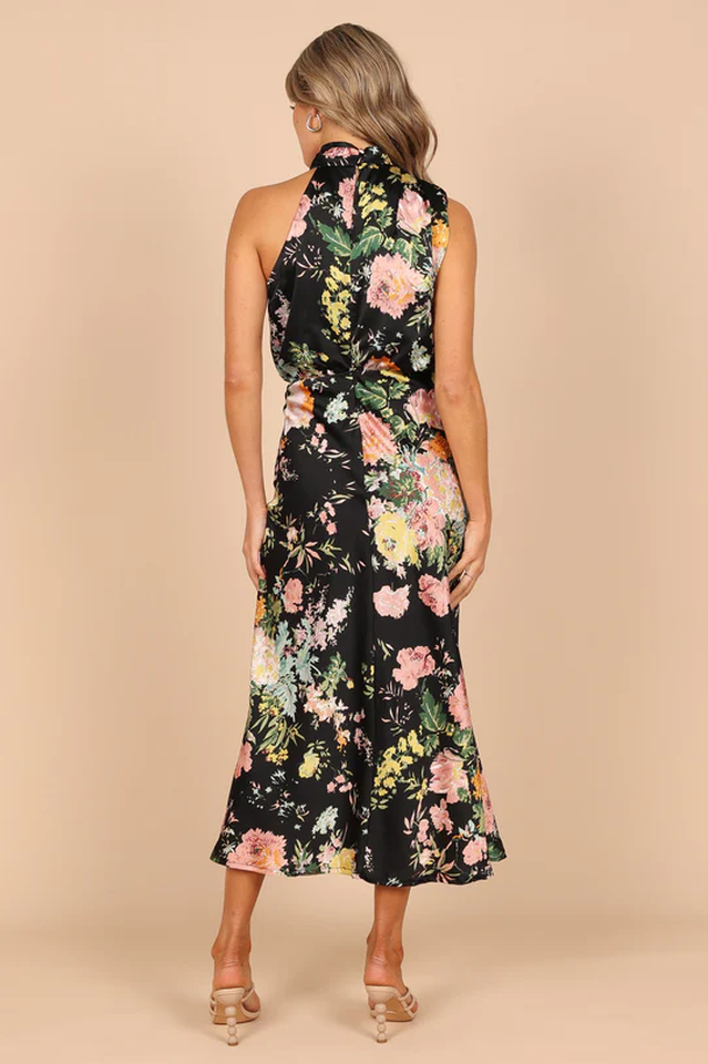 Chic Halter Neck Midi Dress