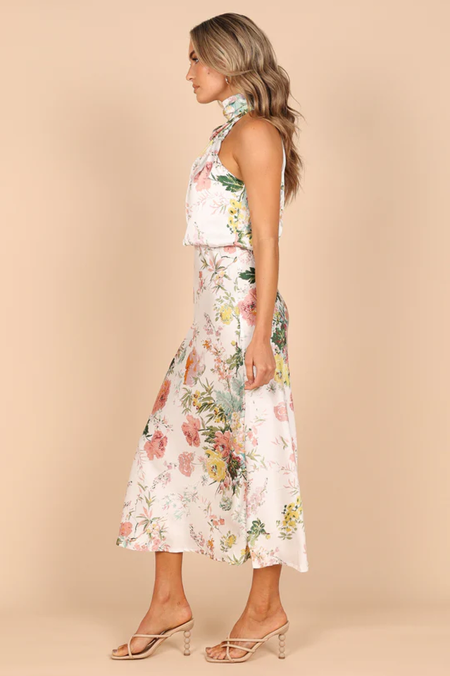 Chic Halter Neck Midi Dress