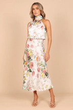 Chic Halter Neck Midi Dress