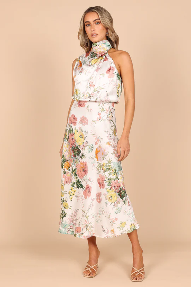 Chic Halter Neck Midi Dress