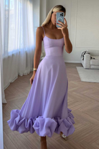 Chic Ruffle Corset Midi Dress