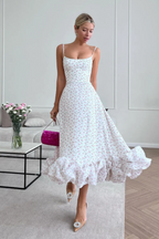 Chic Ruffle Corset Midi Dress