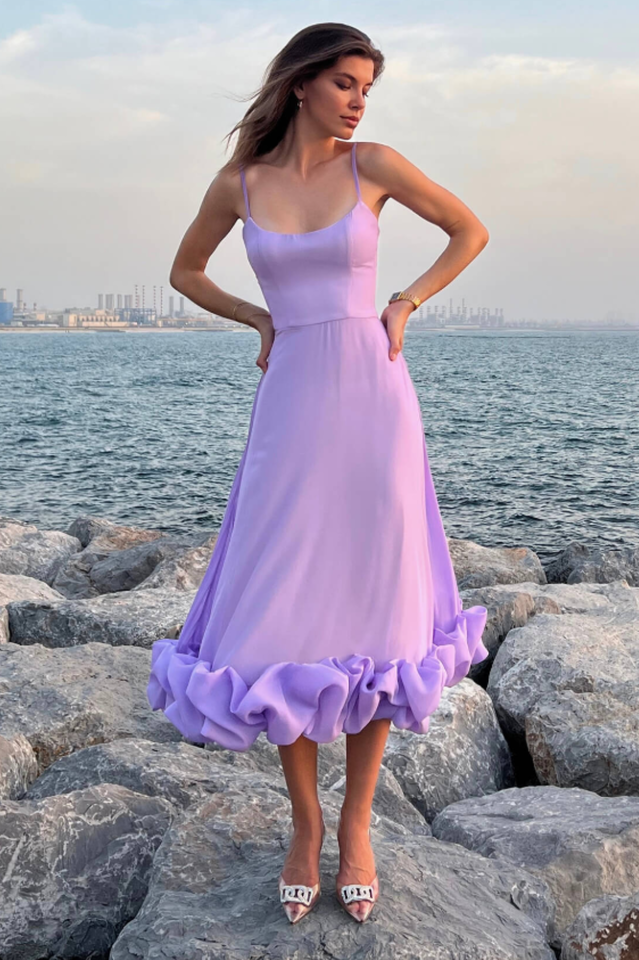Chic Ruffle Corset Midi Dress