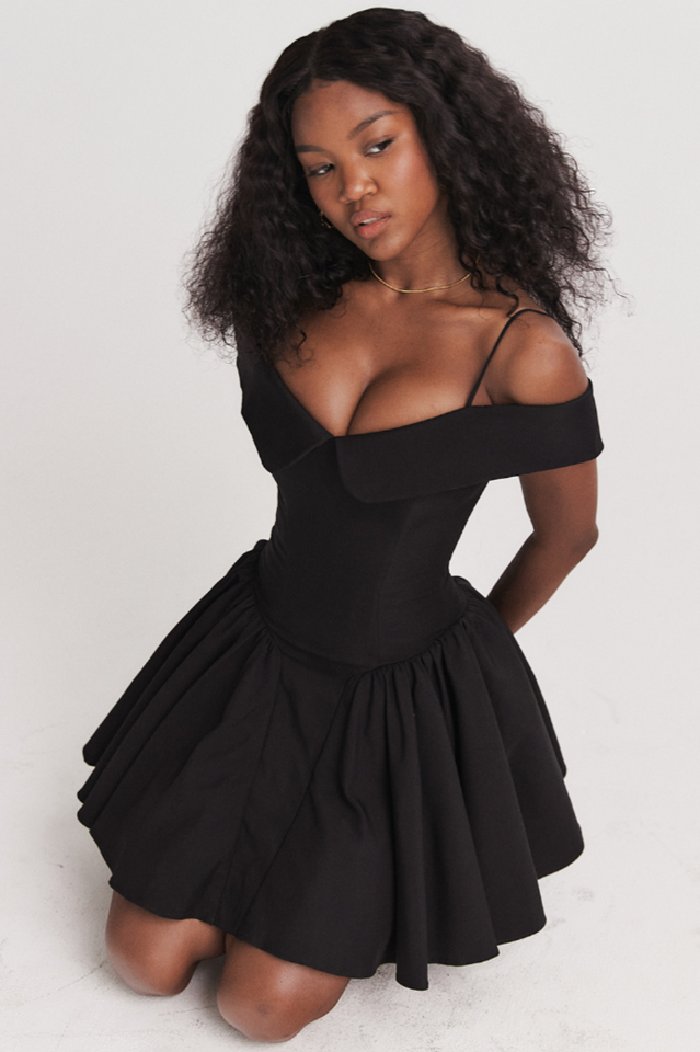Chic Black Mini Cocktail Dress