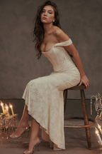 Cesca Vintage Ivory Floral Maxi Dress