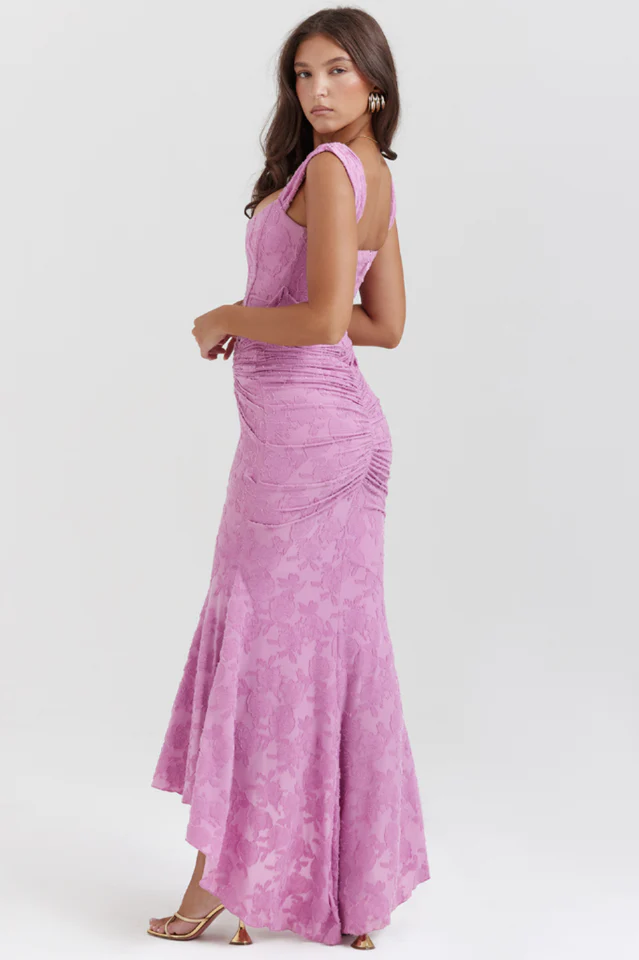 Cesca Vintage Ivory Floral Maxi Dress