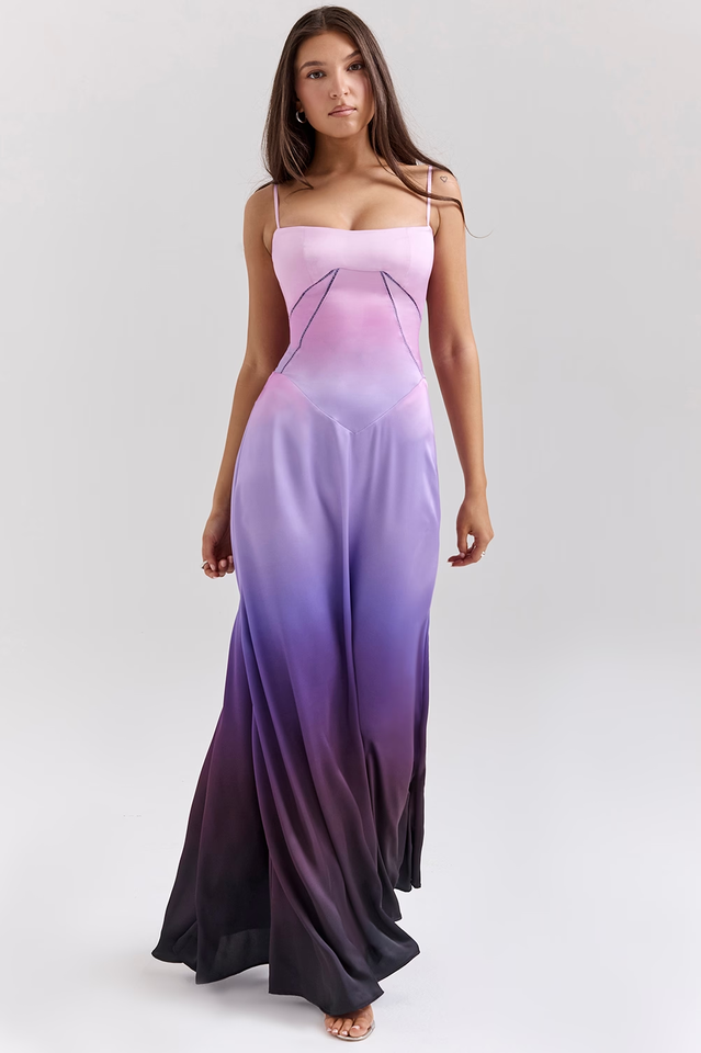 Elegant Black Lace Up Maxi Dress