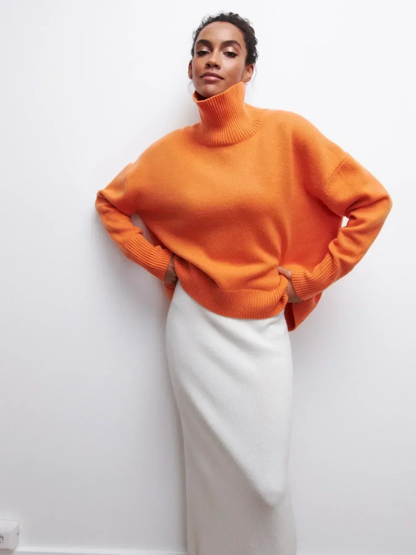 Maeva Cozy Knit High Neck Sweater